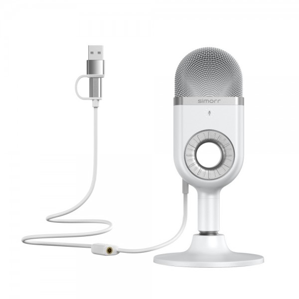 simorr Wave U1 USB Condenser Microphone 3492 (White)